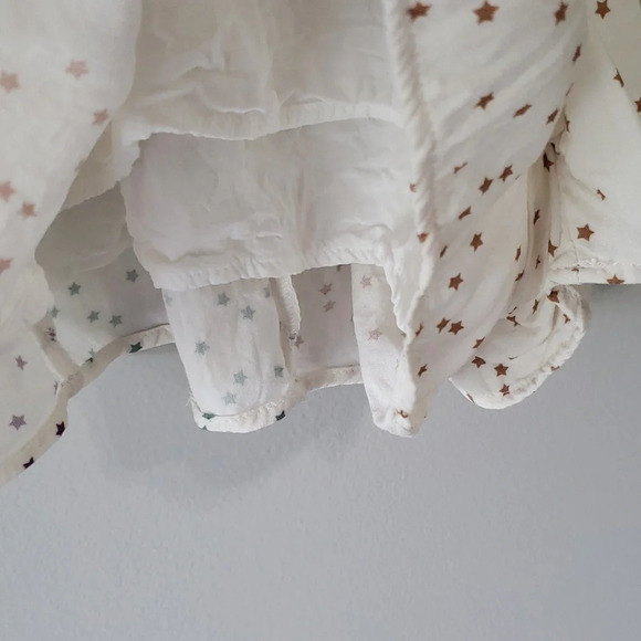 Storia Romper Women Large Cream Multicolor Stars Ruffle Boho Coastal Cowgirl - Picture 3 of 12